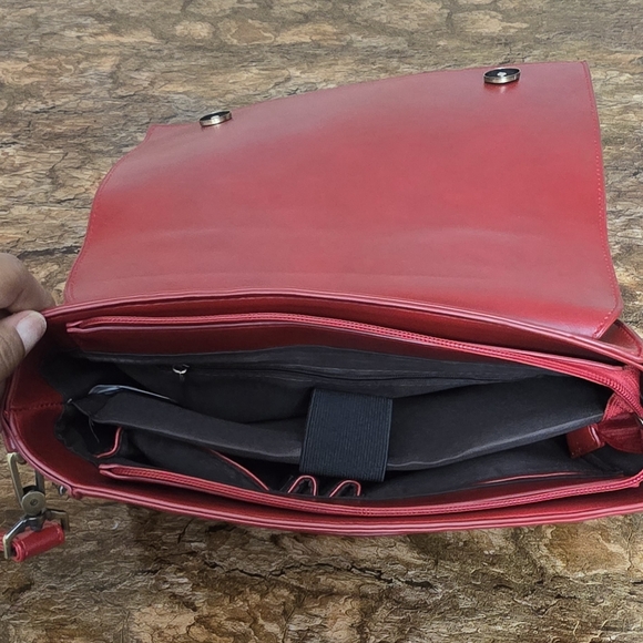 Walsa Red Bow Crossbody Satchel Bag Floral Cutout Top Handle Purse - Picture 7 of 12